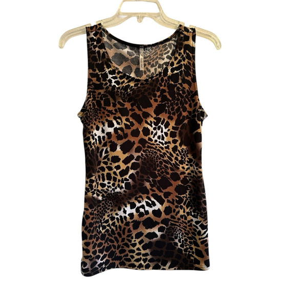 Carrie Allen Animal Print Tank Top Career Shell Blouse Womens Medium Multicolor - Picture 1 of 16